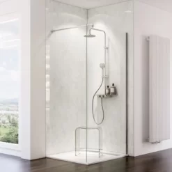 Schulte ExpressPlus DecoDesign Duschrückwand Hochglanz Stein Marmor-Hell 100x255