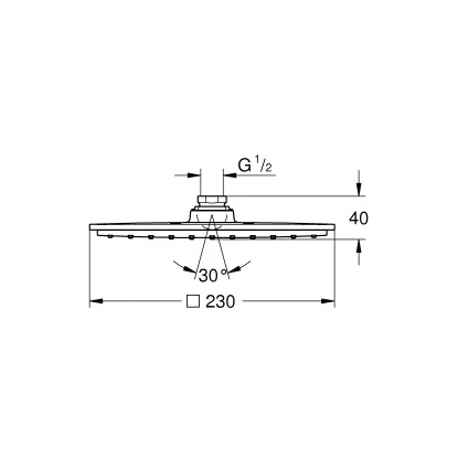 Grohe Kopfbrause Vitalio Rain Cube 230 Chrom - Image 2