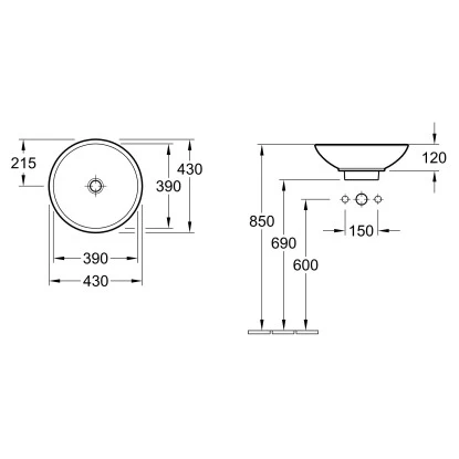 Villeroy & Boch Friends AufsatzwaschbeckenØ 43 Cm Rund Weiß - Image 2