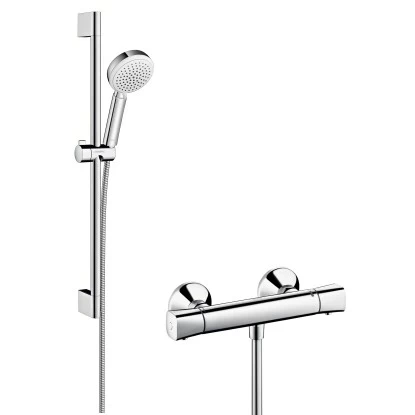Hansgrohe Thermostat-Set Crometta 100 Vario Mit 4 Strahlarten Weiß-Chrom