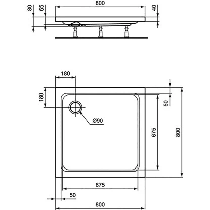 Ideal Standard Duschwanne Hotline 800 Mm X 800 Mm WeiĂ - Image 3