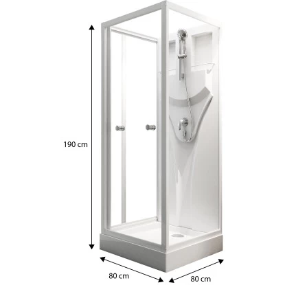 Schulte Komplettduschkabine Juist Mit Schiebetür Weiß 190x80x80 Cm - Image 3