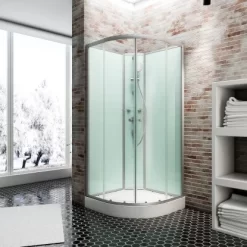 Schulte Komplettduschkabine Kreta II Alu-Natur Hellgrün 89x89x202 Cm