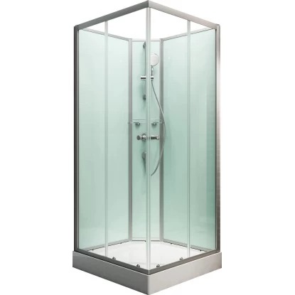 Schulte Komplettduschkabine Korfu II Alu-Natur Hellgrün 89x89x202 Cm - Image 2