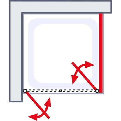 Schulte Set PendeltĂŒr Und Seitenwand Sunny 80 Cm X 80 Cm X 180 Cm â Bild 3