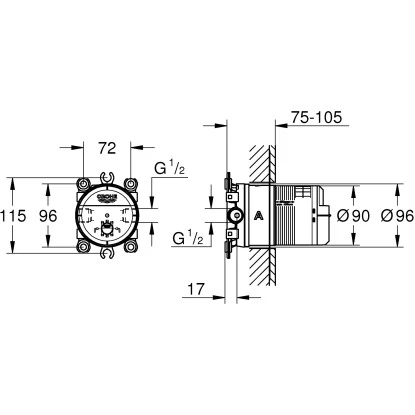 Grohe Rainshower Universal Unterputz-Einbaukörper, 1/2" – Bild 2