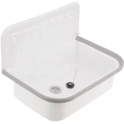 Sanitop-Wingenroth Ausgussbecken Glasierter Stahl 50 Cm Weiß