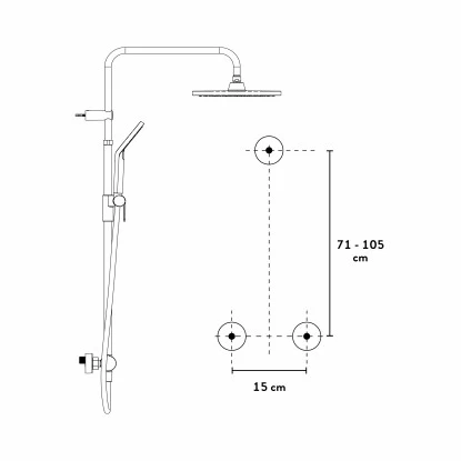 Baliv Überkopfbrause-Set KBS-22.20 Verchromt - Image 8