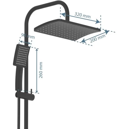 Schütte Duschsystem Mallorca Mit Kopf-und Handbrause Ohne Armatur Schwarz Matt - Image 4