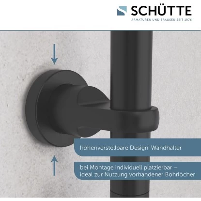 Schütte Duschsystem Mallorca Mit Kopf-und Handbrause Ohne Armatur Schwarz Matt - Image 6