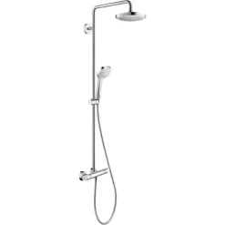 Hansgrohe Duschsystem Croma Select E 180 Mm Mit Thermostat Weiß-Chrom