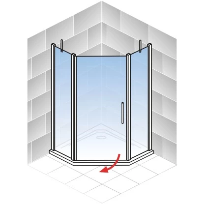 Schulte Fünfeckdusche Alexa Style 2.0 Alu-Natur Klar Glas Hell 192 Cm X 90 Cm – Bild 3