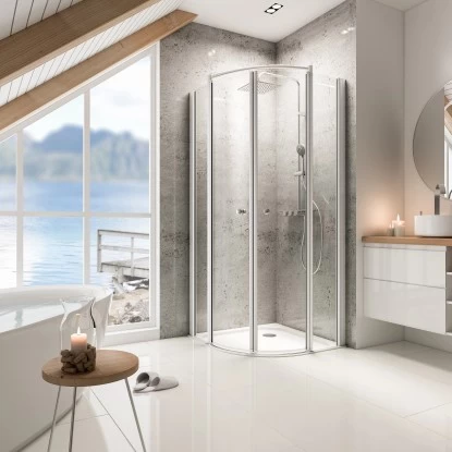 Schulte ExpressPlus Runddusche Garant 4-tlg. Alu-Natur Radius 55cm