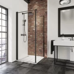 Schulte Alexa Style 2.0 DrehtĂŒr Inkl. Seitenwand BlackStyle 80 X 80 X 192cm