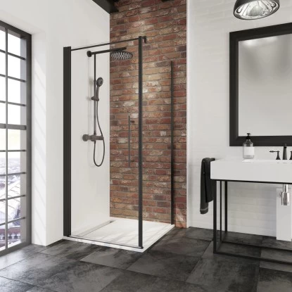 Schulte Alexa Style 2.0 DrehtĂŒr Inkl. Seitenwand BlackStyle 80 X 80 X 192cm