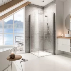 Schulte ExpressPlus Eckeinstieg Mit Drehfalttür Garant Chromoptik 200x80cm