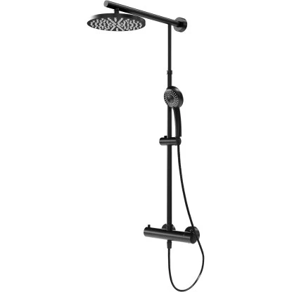 Schulte ExpressPlus Duschsystem Rain Classic Mit Thermostat Black Style Rund