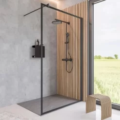 Schulte Walk In Frontteil Alexa Style 2.0 Dekor Frame Mattschwarz 200 X 90 Cm