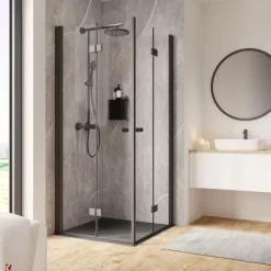 Schulte ExpressPlus Drehfalttür Eckeinstieg Garant 2.0 Alu-Natur 200 Cm X 80 Cm