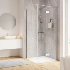 Schulte ExpressPlus Drehfalttür Und Seitenwand Garant 2.0 Alu-Natur 200 X 90 Cm