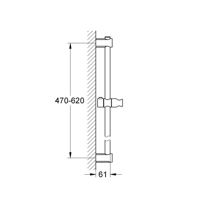 Grohe QuickFix Duschstange Vitalio Universal 60 Cm Chrom - Image 2
