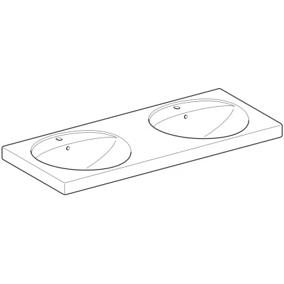 Geberit Doppelwaschbecken Preciosa 130 Cm Weiß - Image 2