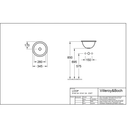 Villeroy & Boch Loop & Friends Einbauwaschbecken 34 Cm Star White Mit ĂL CPlus - Image 2