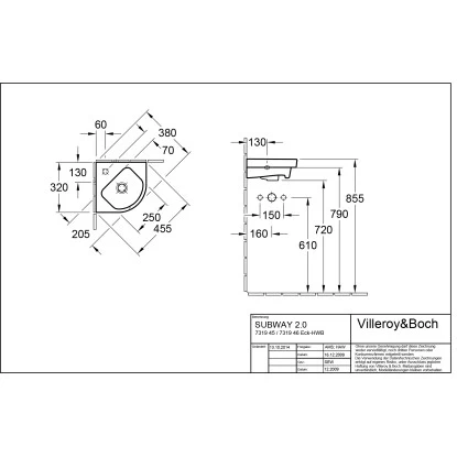 Villeroy & Boch Eck-Handwaschbecken Subway 2.0 32 Cm Pergamon Mit HL U. ĂL CPlus - Image 2