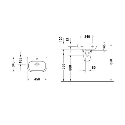 Duravit Handwaschbecken 45 Cm D-Code Weiß - Image 3
