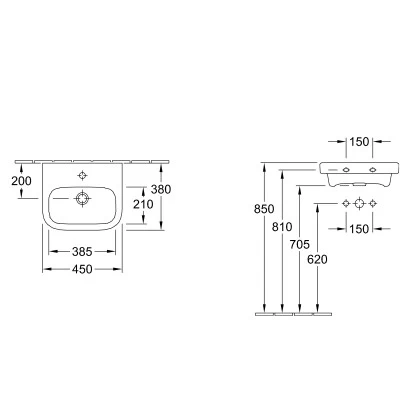 Villeroy & Boch Handwaschbecken 45 Cm Architectura Weiß - Image 2
