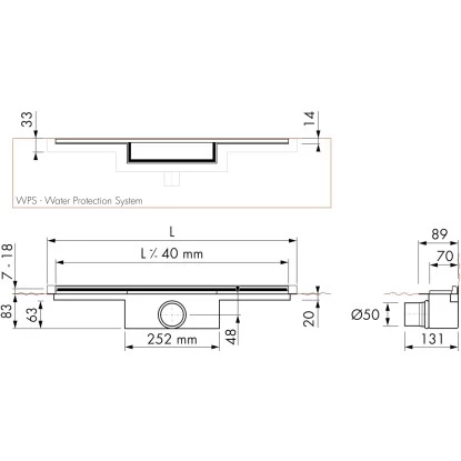 ESS Easy Drain Duschrinne M-Line 80 Cm Komplettset Sperrwasserhöhe 50 Mm - Image 5