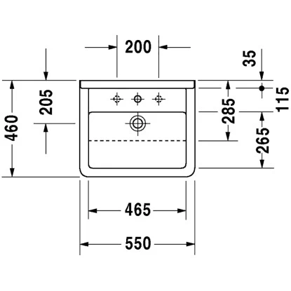 Duravit Einbauwaschbecken Starck 3 55 Cm Weiß Halbeinbauwaschtisch + Hahnloch - Image 2