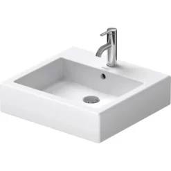 Duravit Waschbecken Vero 50 Cm Weiß WonderGliss Mit Überlauf + 1 Hahnloch