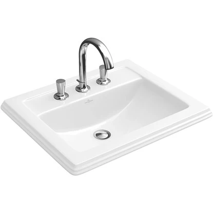 Villeroy & Boch Einbauwaschbecken Hommage 63cm Alpinweiß Mit ÜL Für 3-Locharmat.