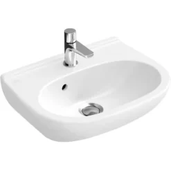 Villeroy & Boch Gäste-Waschbecken Compact O.Novo 45 Cm Weiß Mit Hahnloch Ohne ÜL