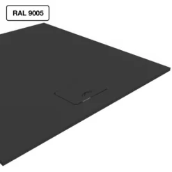 Nordholm Slimline Duschwanne 120 Cm X 120 Cm Schwarz