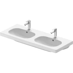 Duravit Möbel-Doppelwaschbecken D-Code 120 Cm Weiß Mit 1 Hahnloch Pro Becken