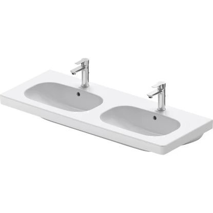 Duravit Möbel-Doppelwaschbecken D-Code 120 Cm Weiß Mit 1 Hahnloch Pro Becken