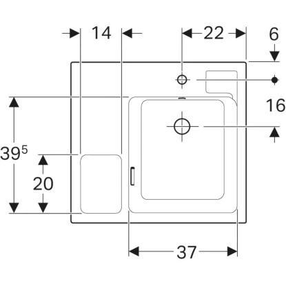 Geberit Waschbecken Bambini Mit Schwammbecken 60 Cm KeraTect - Image 5
