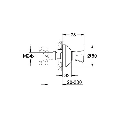 Grohe UP-Ventil Oberbau Costa Chrom Markierung Rot â Bild 2
