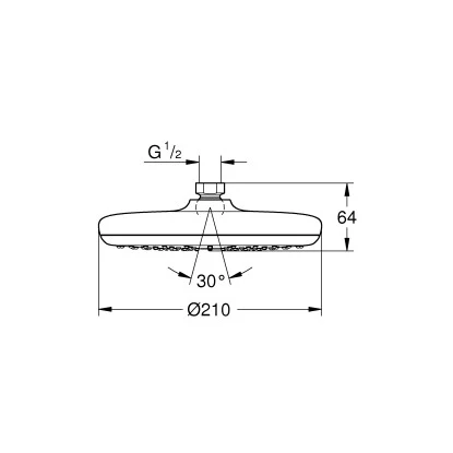 Grohe Kopfbrause Tempesta 210 Chrom Mit EcoJoy - Image 2