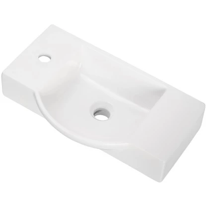 Fackelmann Waschbecken Für Gäste-WC Links 54,5 Cm Weiß