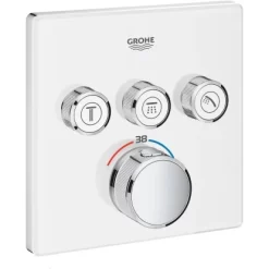 Grohe Thermostat Grohtherm SmartControl Mit 3 Absperrventilen Moon White Eckig