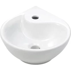 AquaSu DroPino Eck-Handwaschbecken 35 Cm Weiß