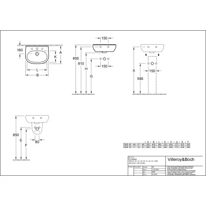 Villeroy & Boch Gäste-Waschbecken Compact O.Novo 45 Cm Weiß Ohne HL Mit ÜL CPlus - Image 2