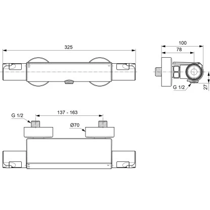 Ideal Standard Brausethermostat Ceratherm T50 Aufputz Mit Ablage Chrom - Image 6