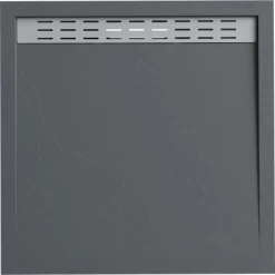 Verosan+ Duschplatte Mit Duschrinne Dunkelgrau 90 Cm X 90 Cm