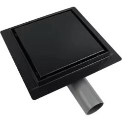VerosanPro Duschrinne-Bodenablauf Nakia Quadratisch Matt Schwarz 15 Cm X 15 Cm