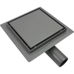 VerosanPro Duschrinne-Bodenablauf Nakia Quadratisch Matt Hellgrau 15 Cm X 15 Cm