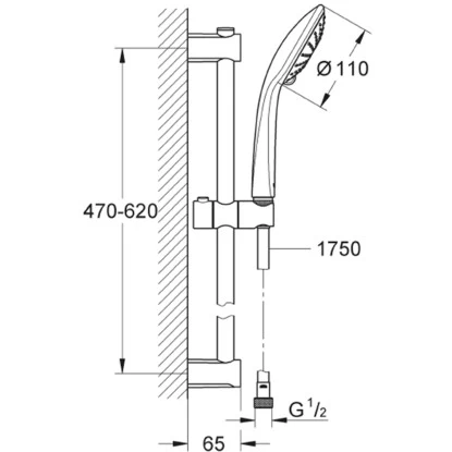 Grohe QuickFix Brausestangenset Vitalio Joy â Bild 2